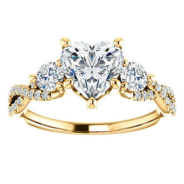 Heart Moissanite Infinity Style Engagement Ring