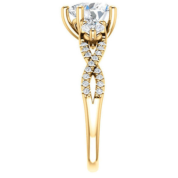 Heart Moissanite Infinity Style Engagement Ring