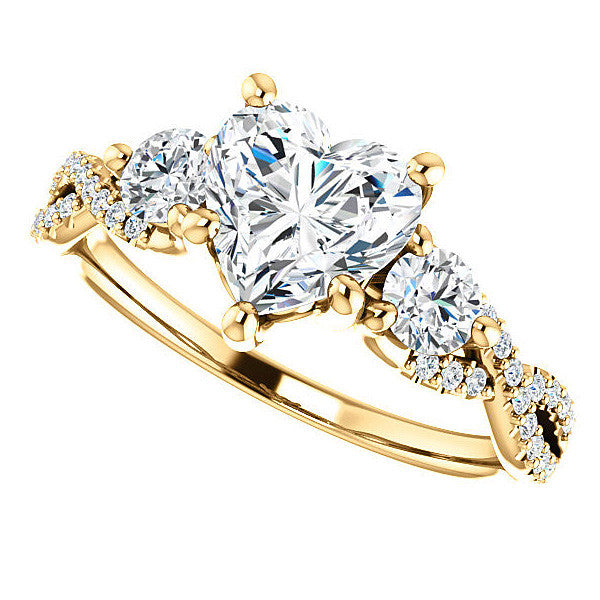 Heart Moissanite Infinity Style Engagement Ring