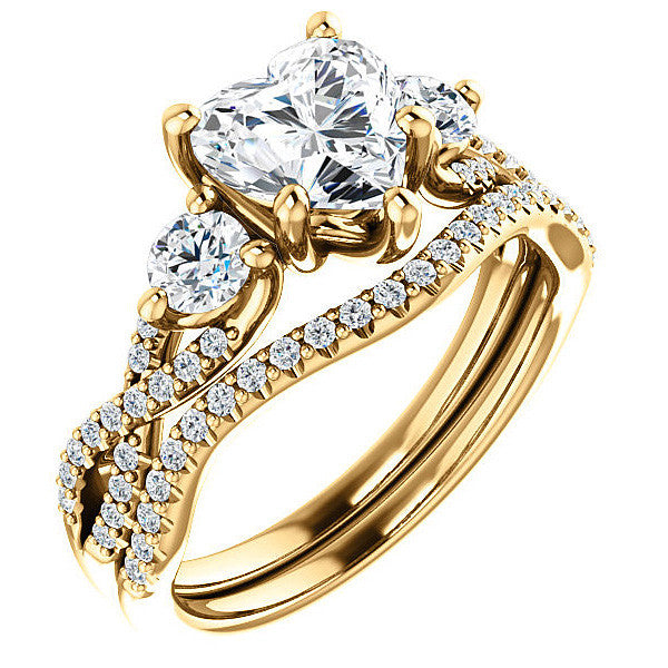 Heart Moissanite Infinity Style Engagement Ring