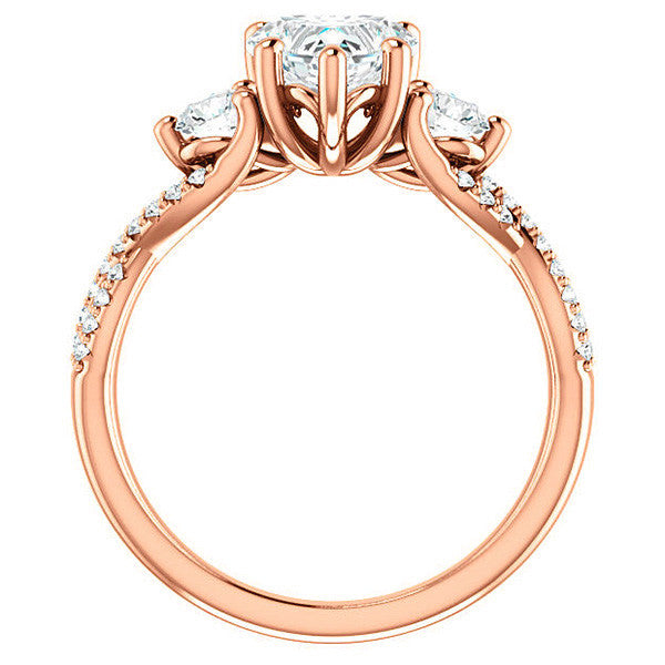 Heart Moissanite Infinity Style Engagement Ring