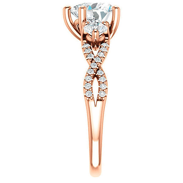 Heart Moissanite Infinity Style Engagement Ring