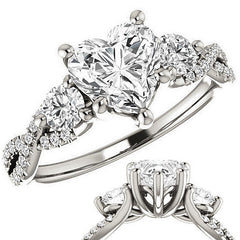 Heart Moissanite Infinity Style Engagement Ring