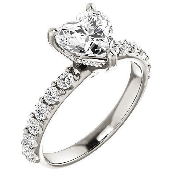 Heart shaped Moissanite Engagement Ring