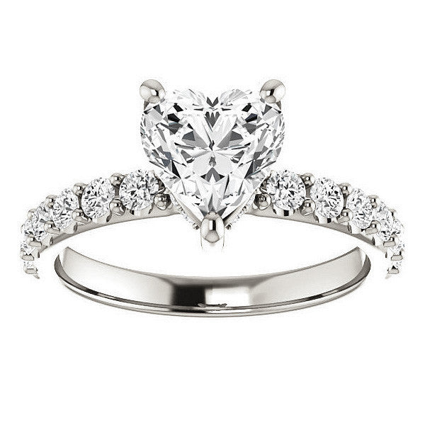 Heart shaped Moissanite Engagement Ring