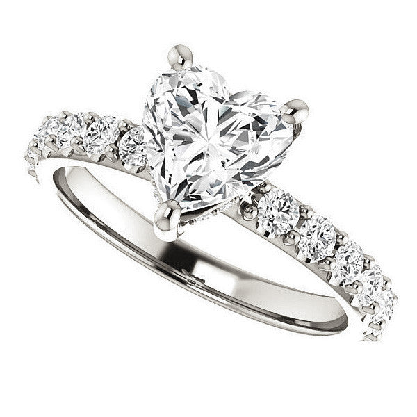 Heart shaped Moissanite Engagement Ring