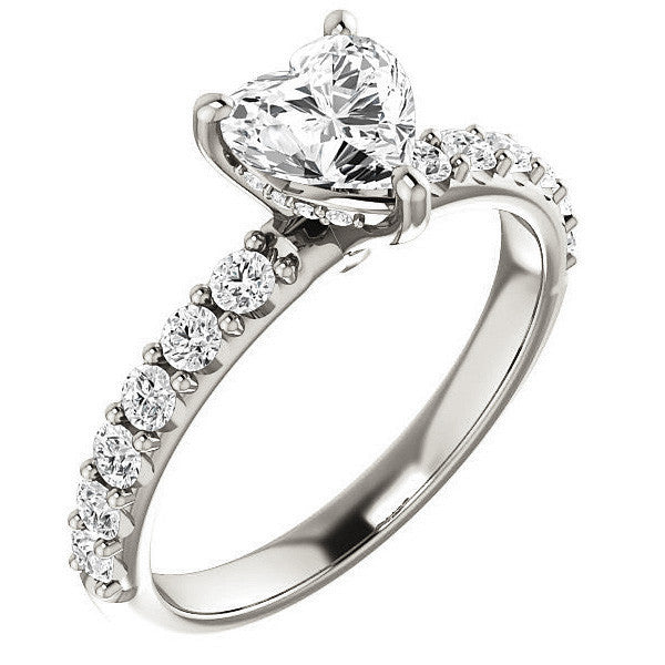 Heart shaped Moissanite Engagement Ring