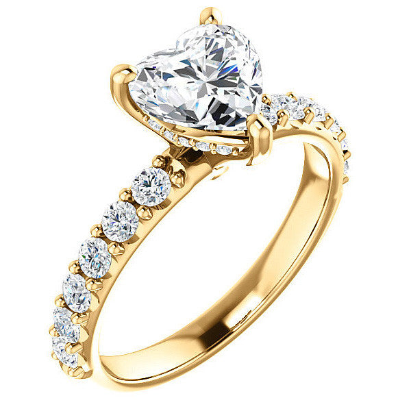 Heart shaped Moissanite Engagement Ring
