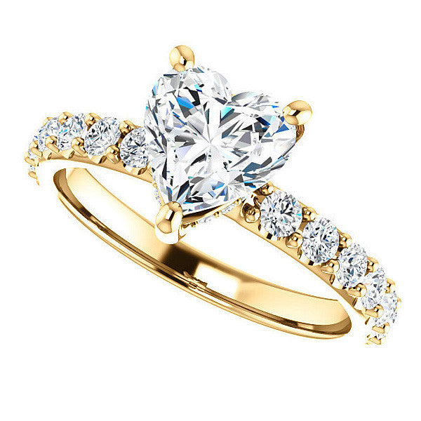 Heart shaped Moissanite Engagement Ring