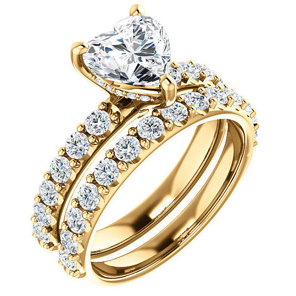Heart shaped Moissanite Engagement Ring