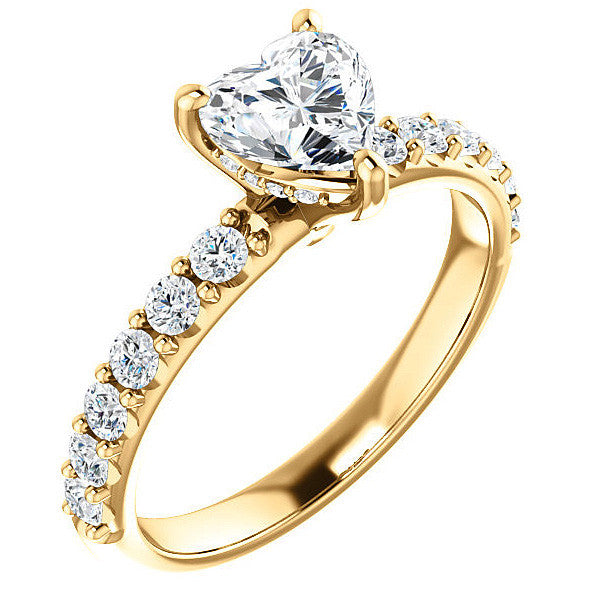 Heart shaped Moissanite Engagement Ring