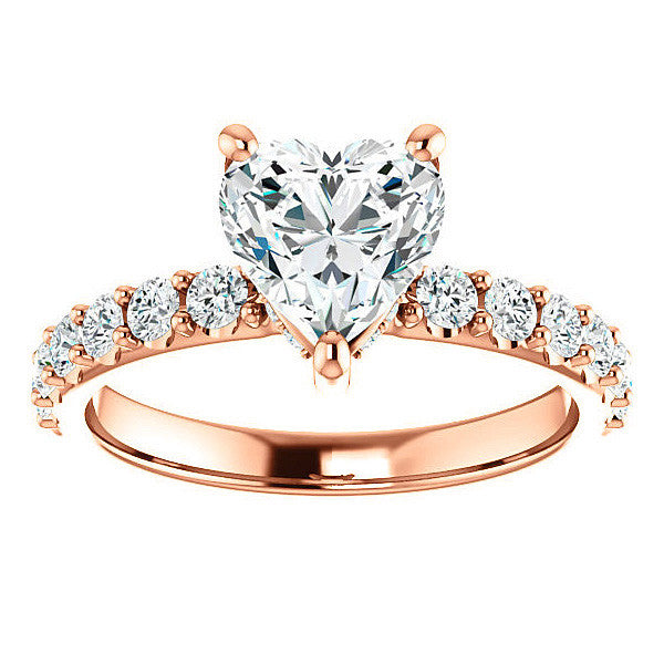 Heart shaped Moissanite Engagement Ring