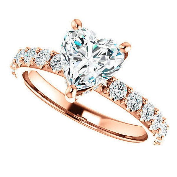 Heart shaped Moissanite Engagement Ring