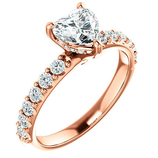 Heart shaped Moissanite Engagement Ring