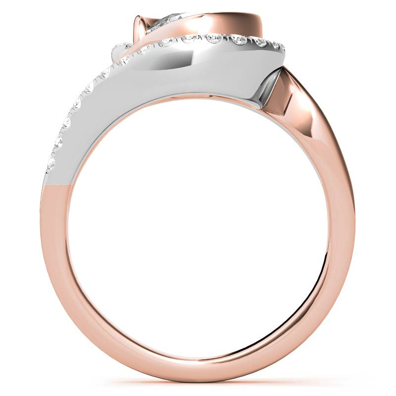 Bypass Bezel Split Shank Moissanite Engagement Ring