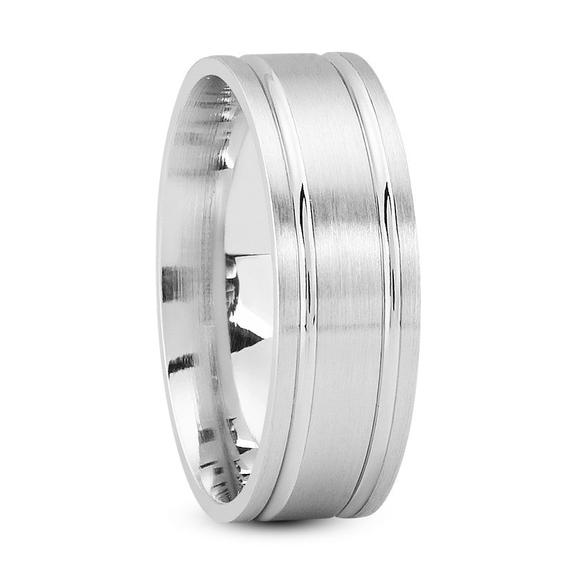 Mens 5mm Beveled Grooved Edge Band