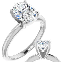 Oval cut Moissanite Solitaire Ring