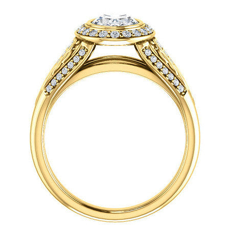 Oval Moissanite Bezel Woven Ring