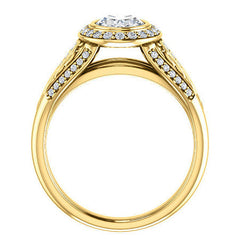 Oval Moissanite Bezel Woven Ring