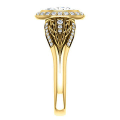 Oval Moissanite Bezel Woven Ring