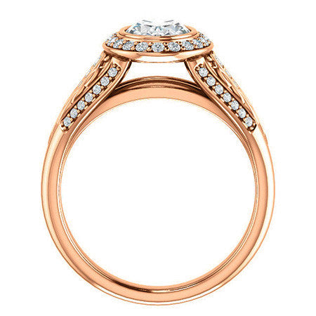 Oval Moissanite Bezel Woven Ring