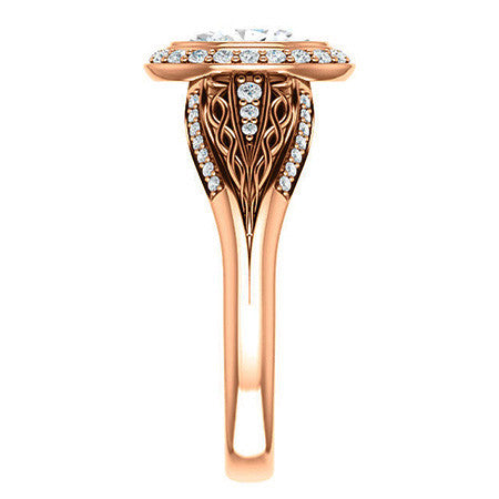 Oval Moissanite Bezel Woven Ring