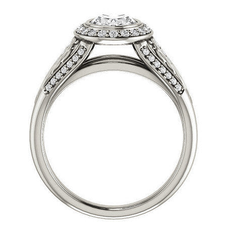 Oval Moissanite Bezel Woven Ring