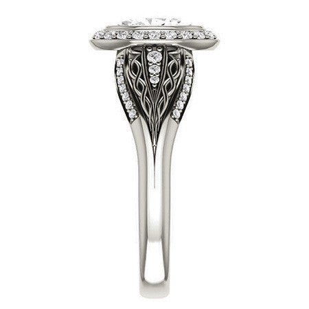 Oval Moissanite Bezel Woven Ring