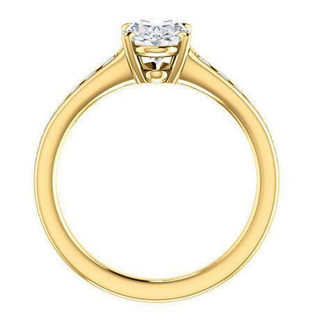 Oval & Diamond Channel Set Engagement Ring