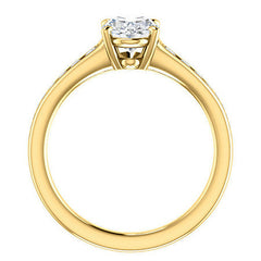 Oval & Diamond Channel Set Engagement Ring