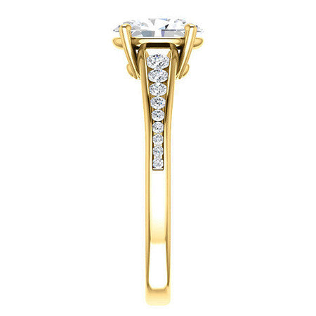 Oval & Diamond Channel Set Engagement Ring