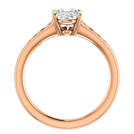 Oval & Diamond Channel Set Engagement Ring