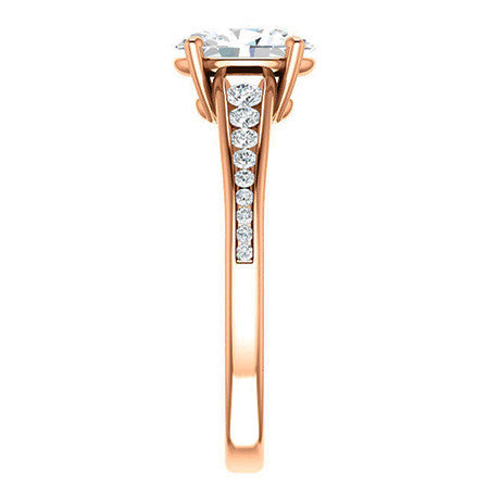 Oval & Diamond Channel Set Engagement Ring