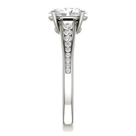 Oval & Diamond Channel Set Engagement Ring
