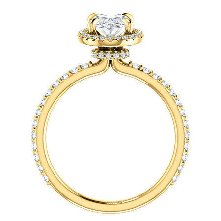 Oval Moissanite Halo Engagement Ring