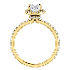 Oval Moissanite Halo Engagement Ring