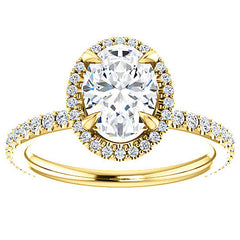 Oval Moissanite Halo Engagement Ring