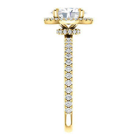 Oval Moissanite Halo Engagement Ring