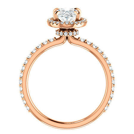 Oval Moissanite Halo Engagement Ring