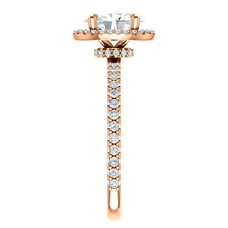 Oval Moissanite Halo Engagement Ring