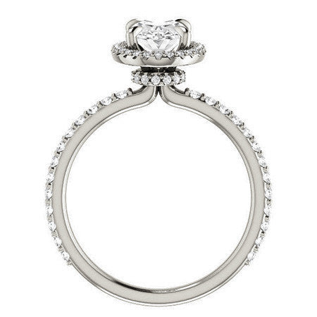 Oval Moissanite Halo Engagement Ring