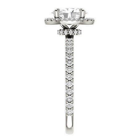 Oval Moissanite Halo Engagement Ring