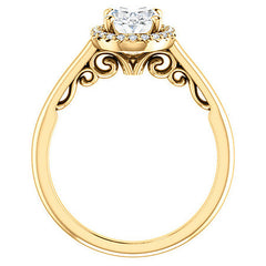 Oval Cut Halo Two-Toned Engagement Ring