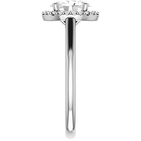 Oval Cut Halo Two-Toned Engagement Ring