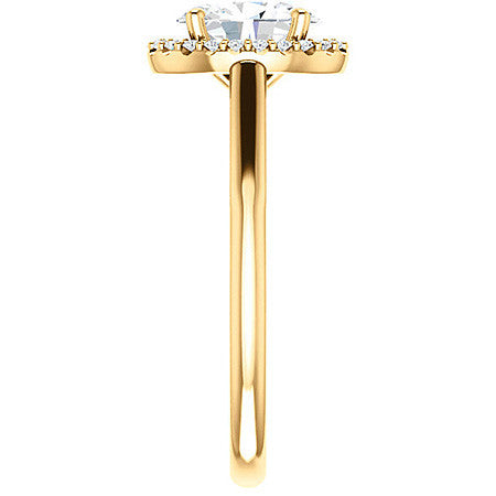 Oval Cut Halo Two-Toned Engagement Ring
