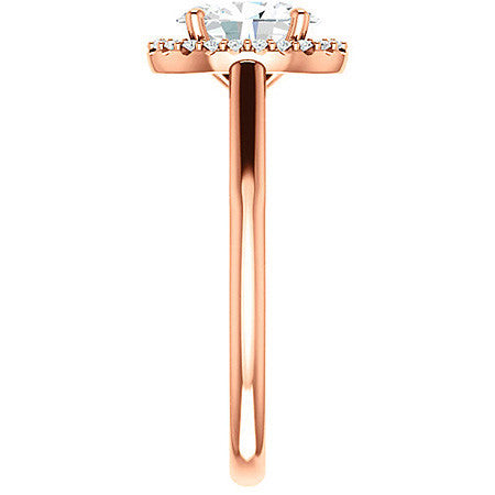 Oval Cut Halo Two-Toned Engagement Ring