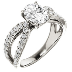 Oval cut Infinity Style Engagement Ring