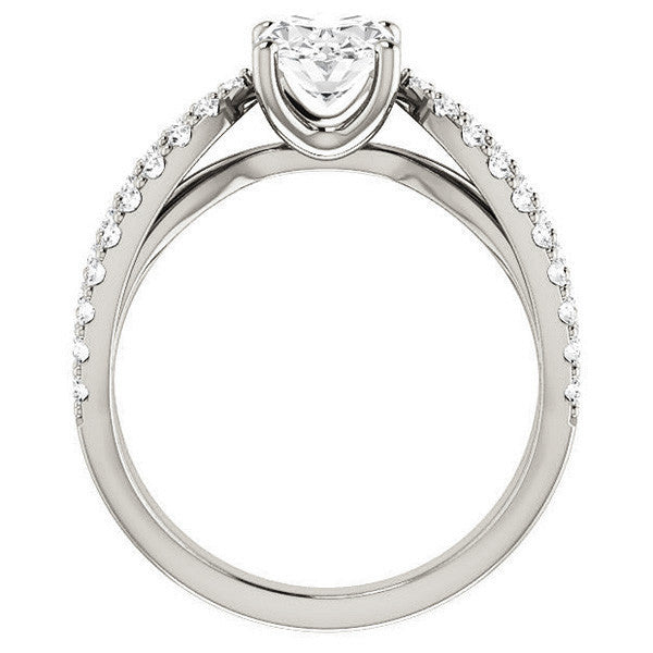 Oval cut Infinity Style Engagement Ring