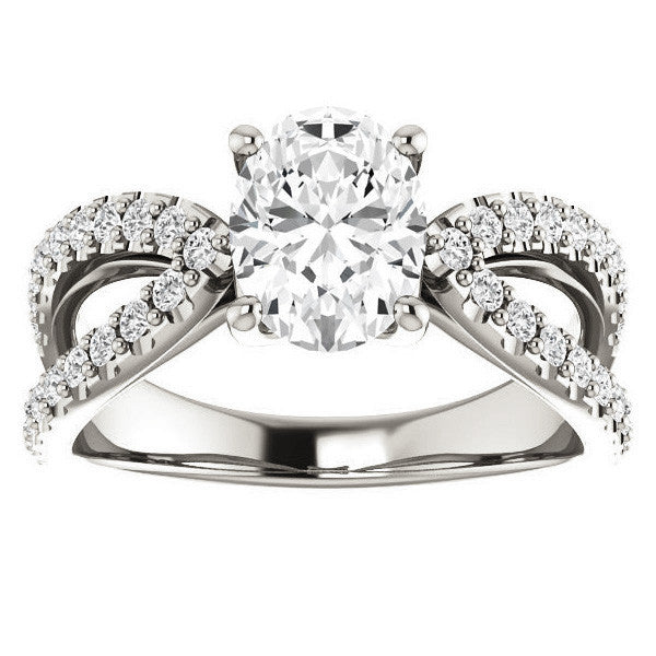 Oval cut Infinity Style Engagement Ring