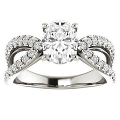 Oval cut Infinity Style Engagement Ring